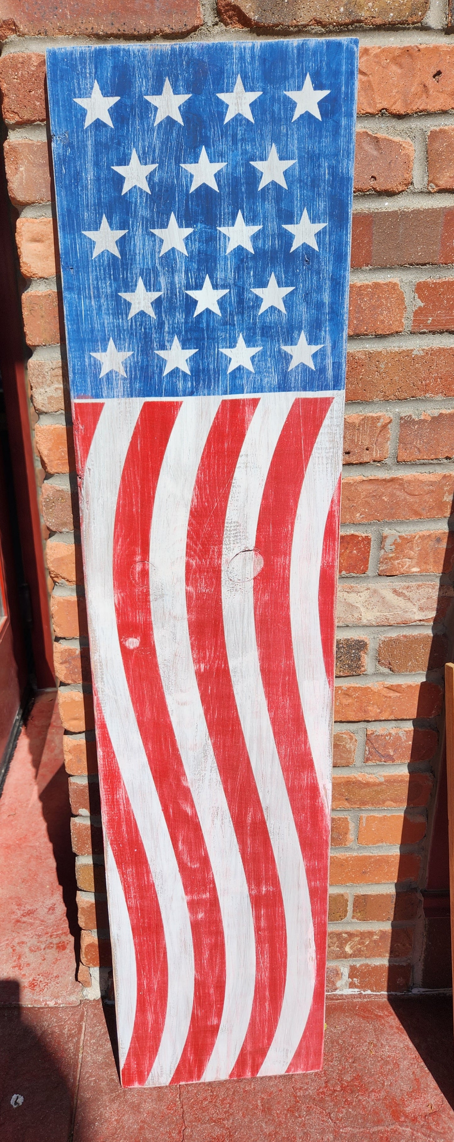 Wavy American flag Porch Leaner