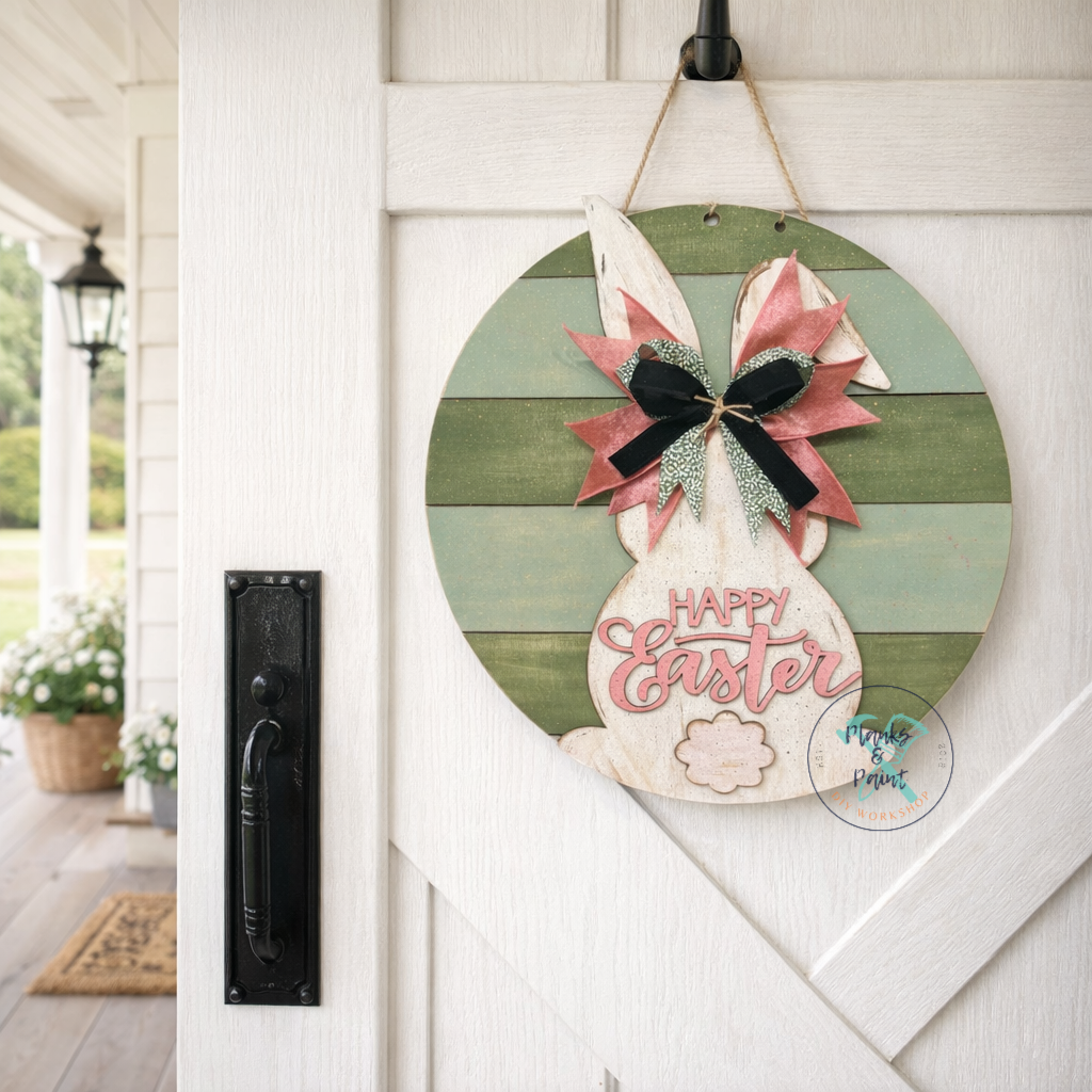 Happy Easter Bunny Butt Dorr Hanger 22"