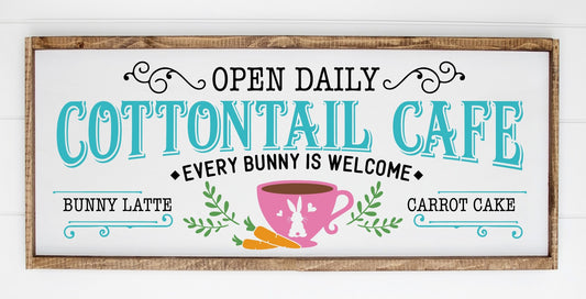 Cottontail Cafe Open Daily Every Bunny is Welcome