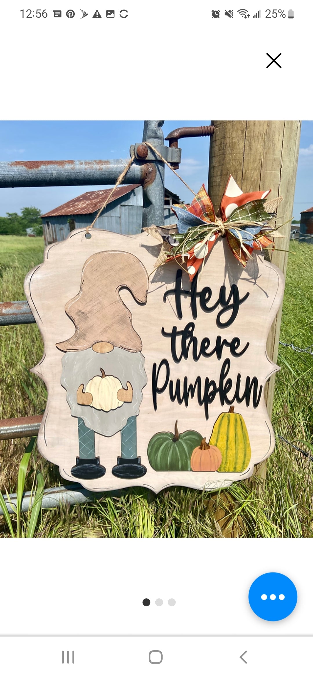 Hey There Pumpkin Gnome 3D Door Hanger