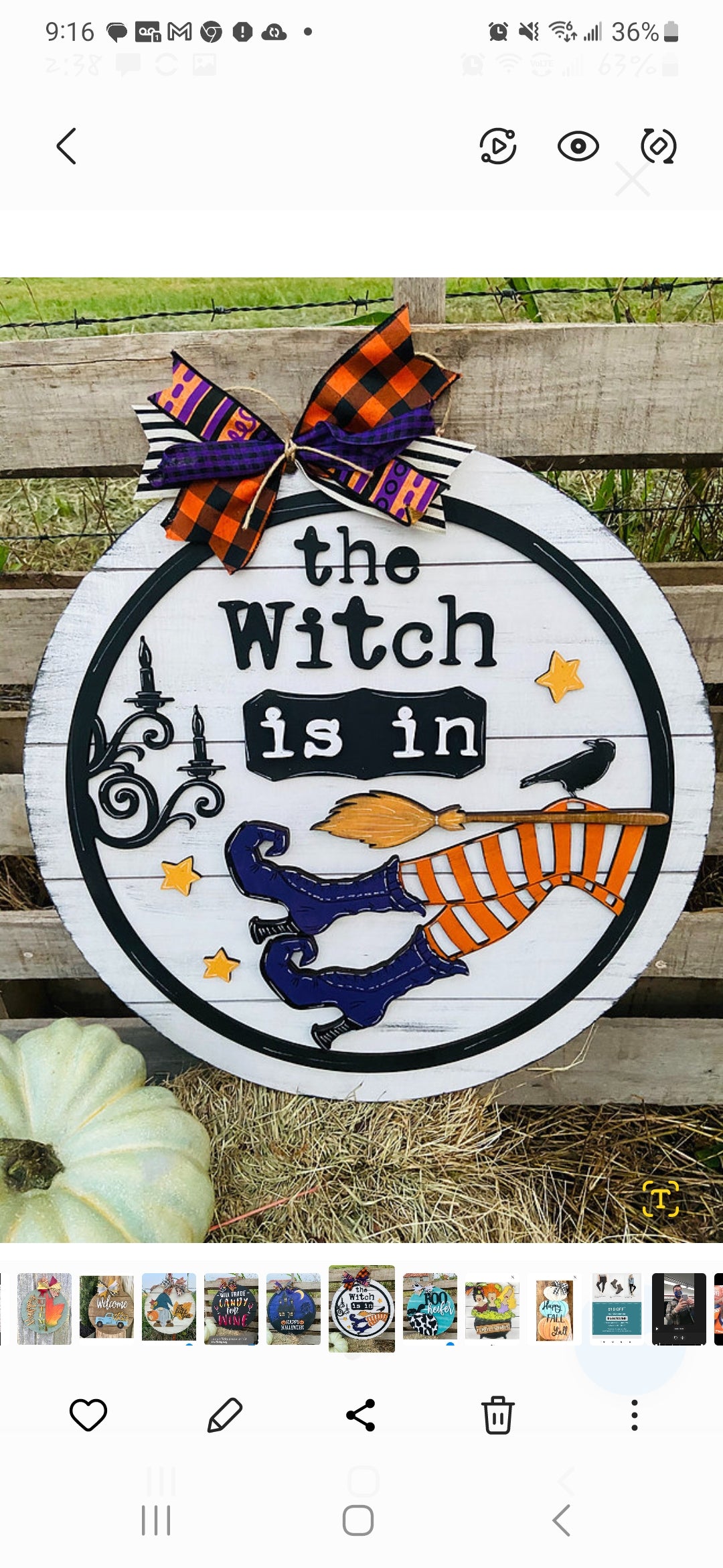 The Witch is In 3D Door Hanger