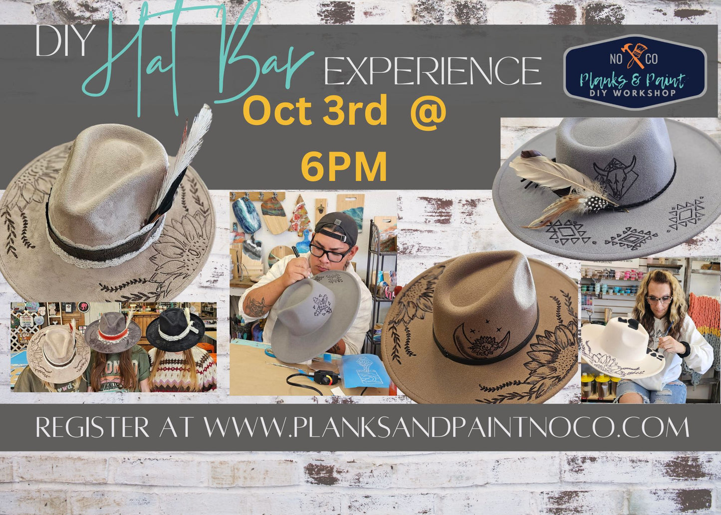 DIY Hat Bar Experience - 10/3/24 @6pm