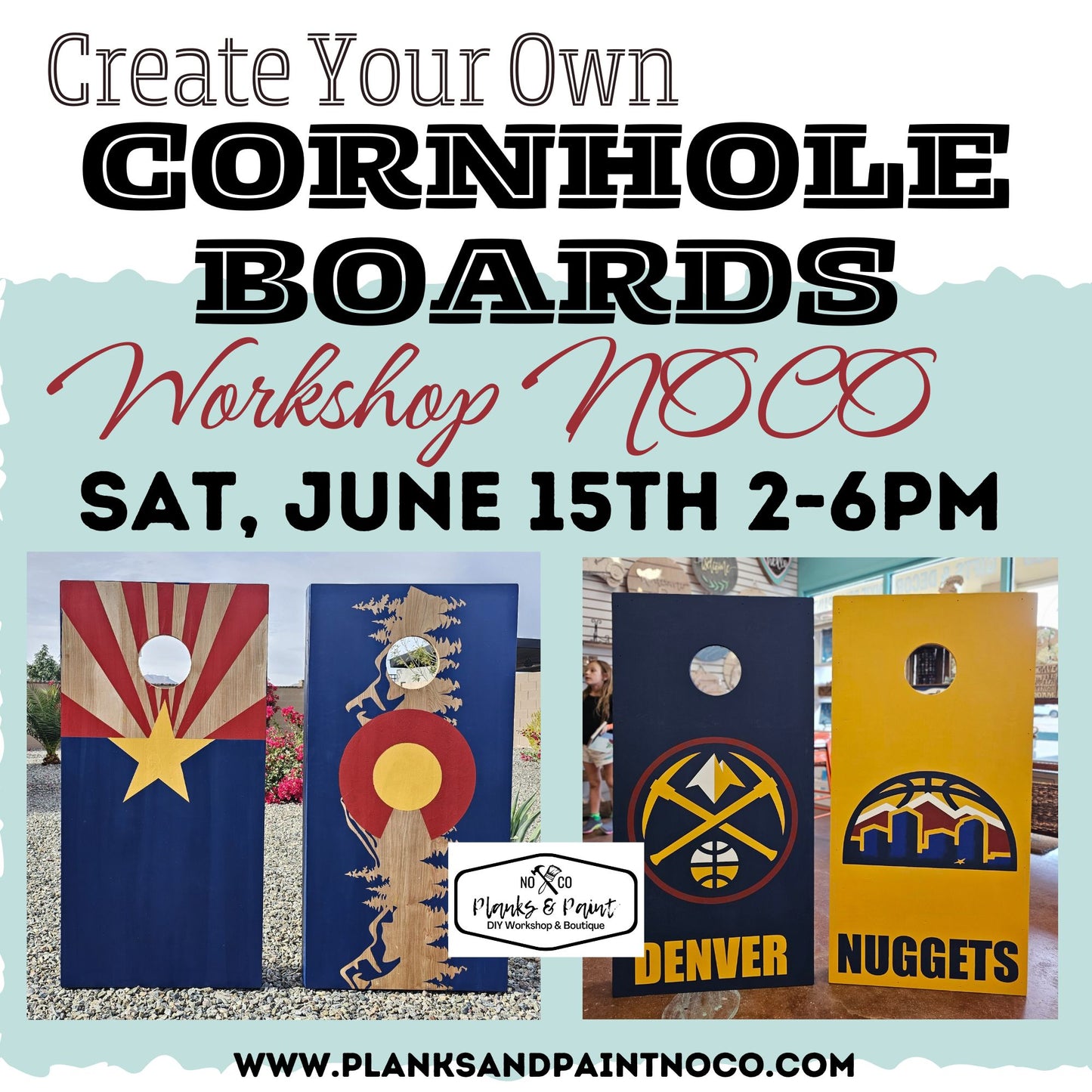 Create Your Own Cornhole Set June 15th @ 2pm-6PM - Cornhole Boards