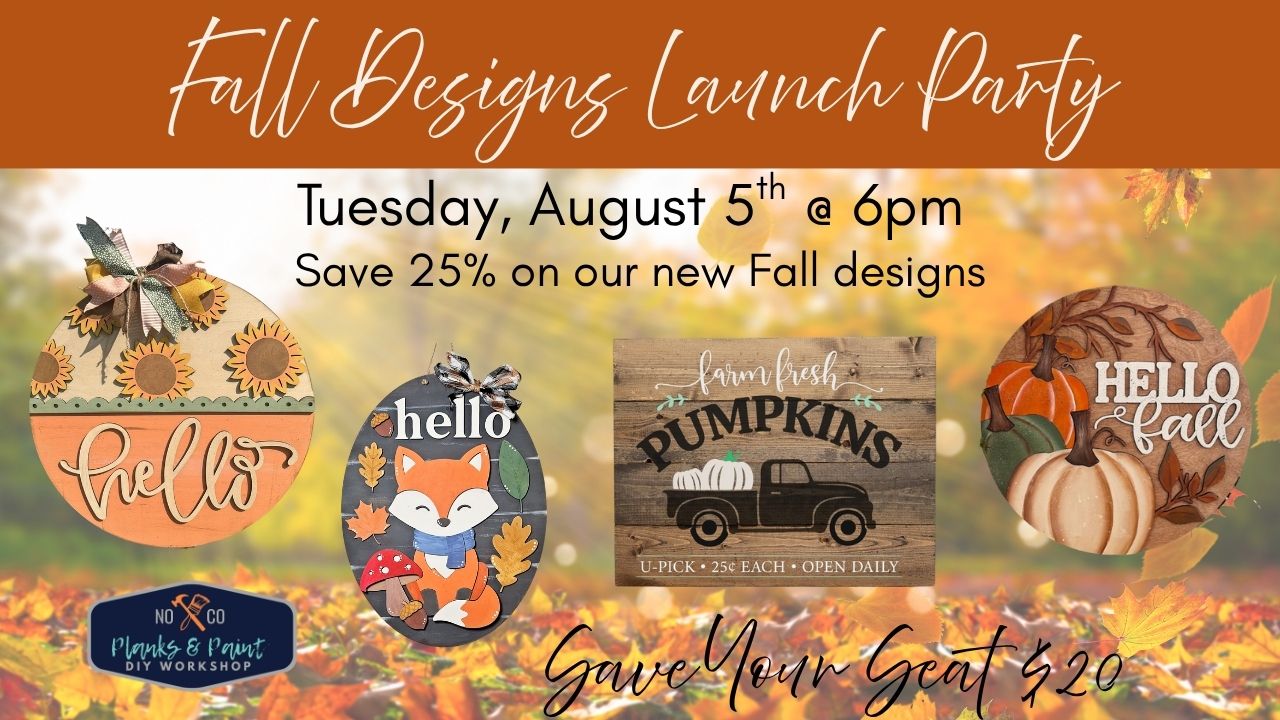 Tuesday August 5th @ 6pm - FALL KICK OFF DESIGN LAUNCH PARTY