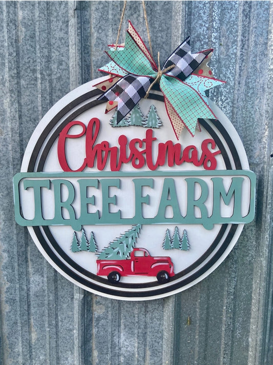 Christmas Tree Farm 3D Door Hanger