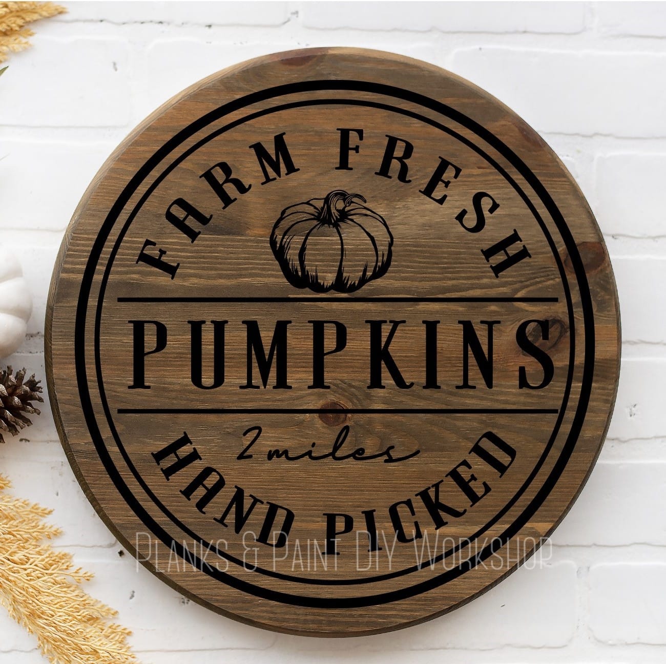 Farm Fresh Pumpkins Round