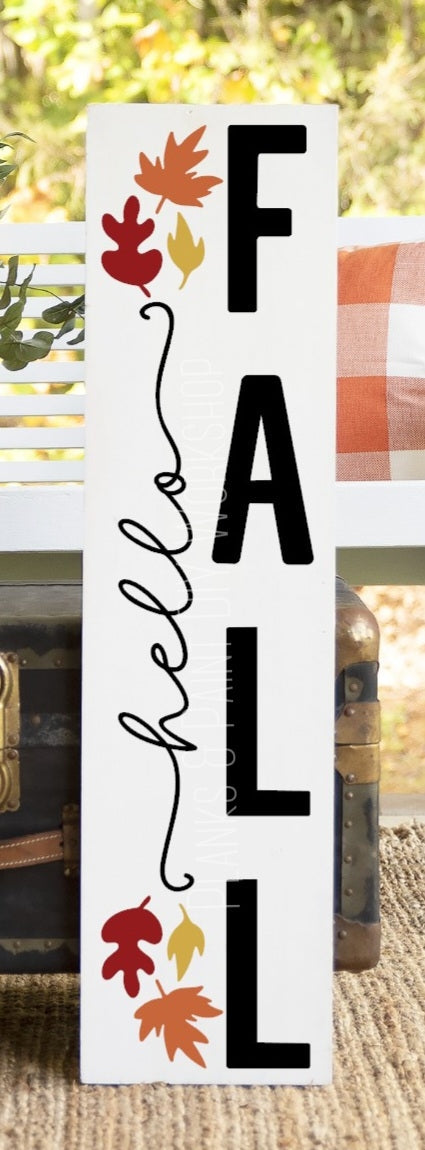 Hello Fall Leaves Porch Leaner HFL494