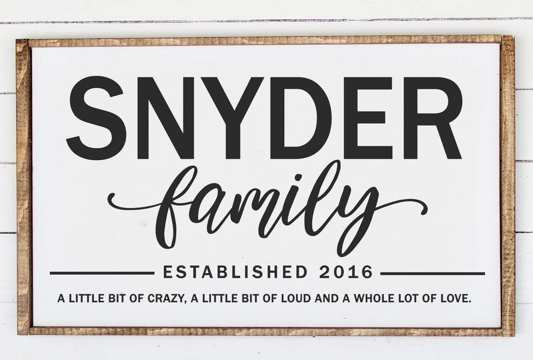 Crazy, Loud, Love Family Rectangle Sign - NOCO
