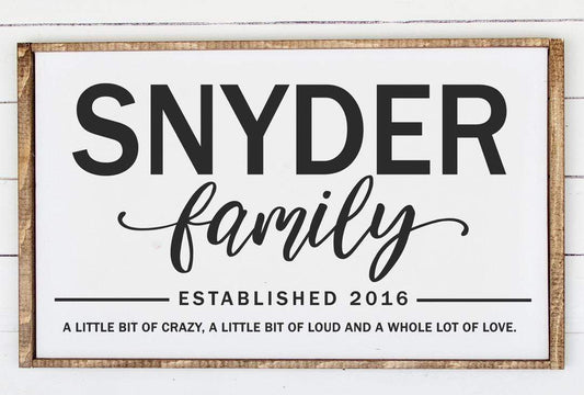 Crazy, Loud, Love Family Rectangle Sign - NOCO
