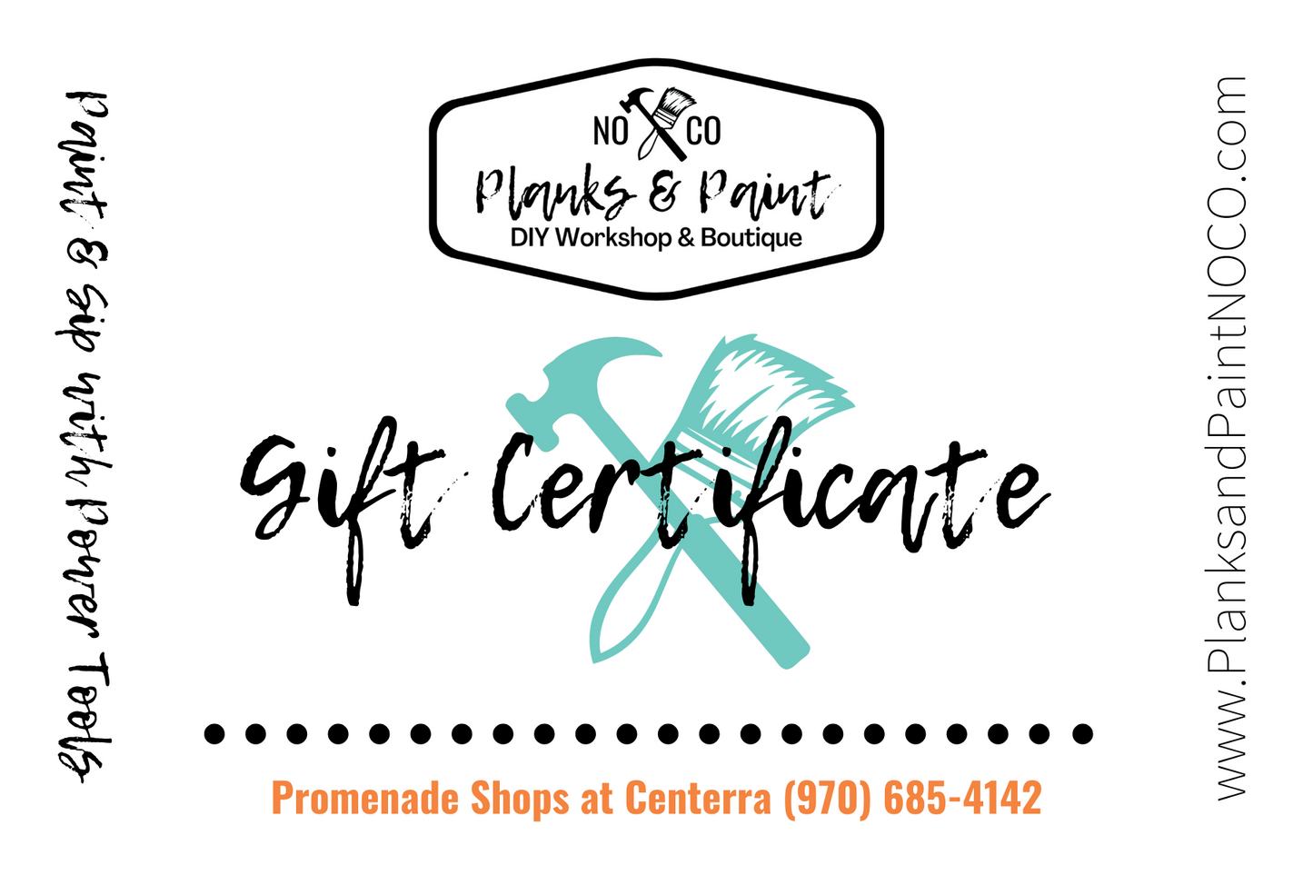 GIFT CARD/CERTIFICATE - NOCO STUDIO