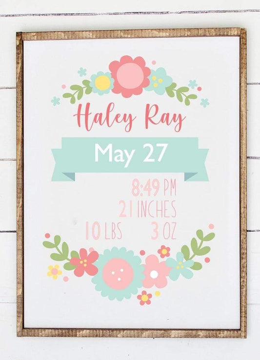 Birth Stats Flowers - NOCO