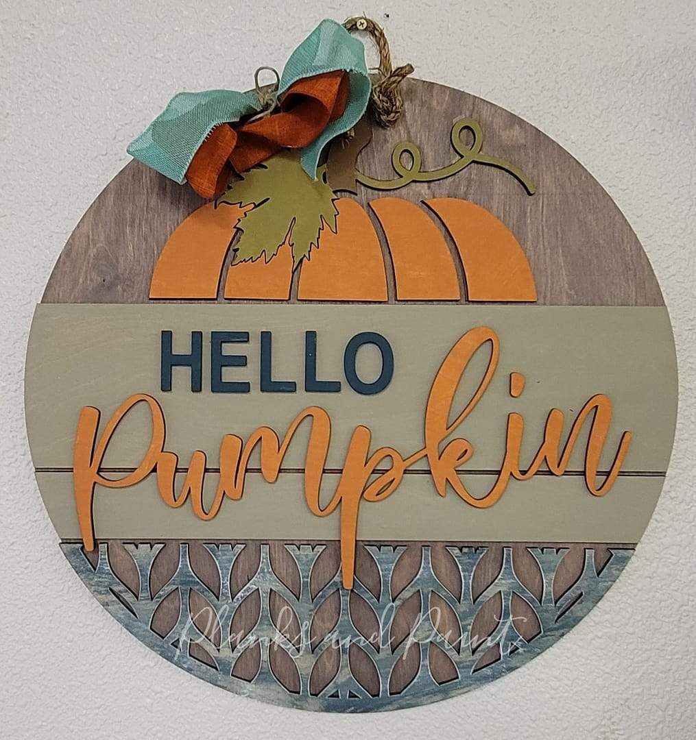Hello Pumpkin 3D Door Hanger