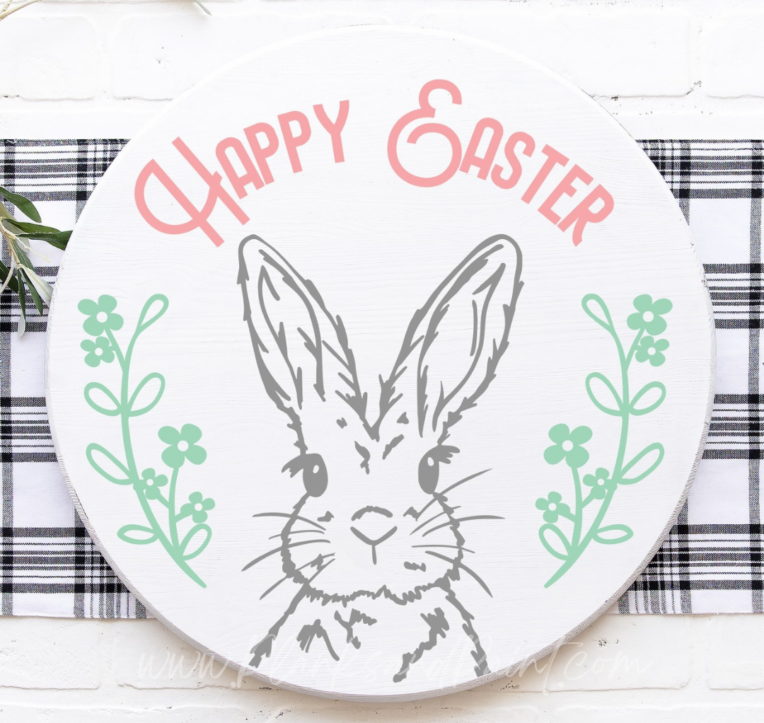 Happy Easter Bunny Round