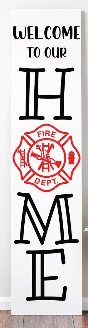 Welcome to our Home Fire Dept Porch Leaner