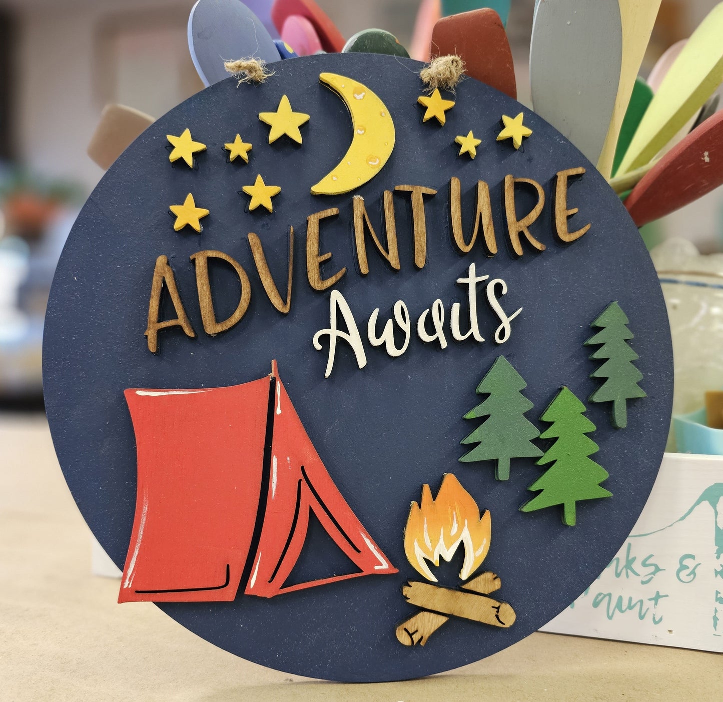 Kids Adventure Awaits 10" Round Door Hanger