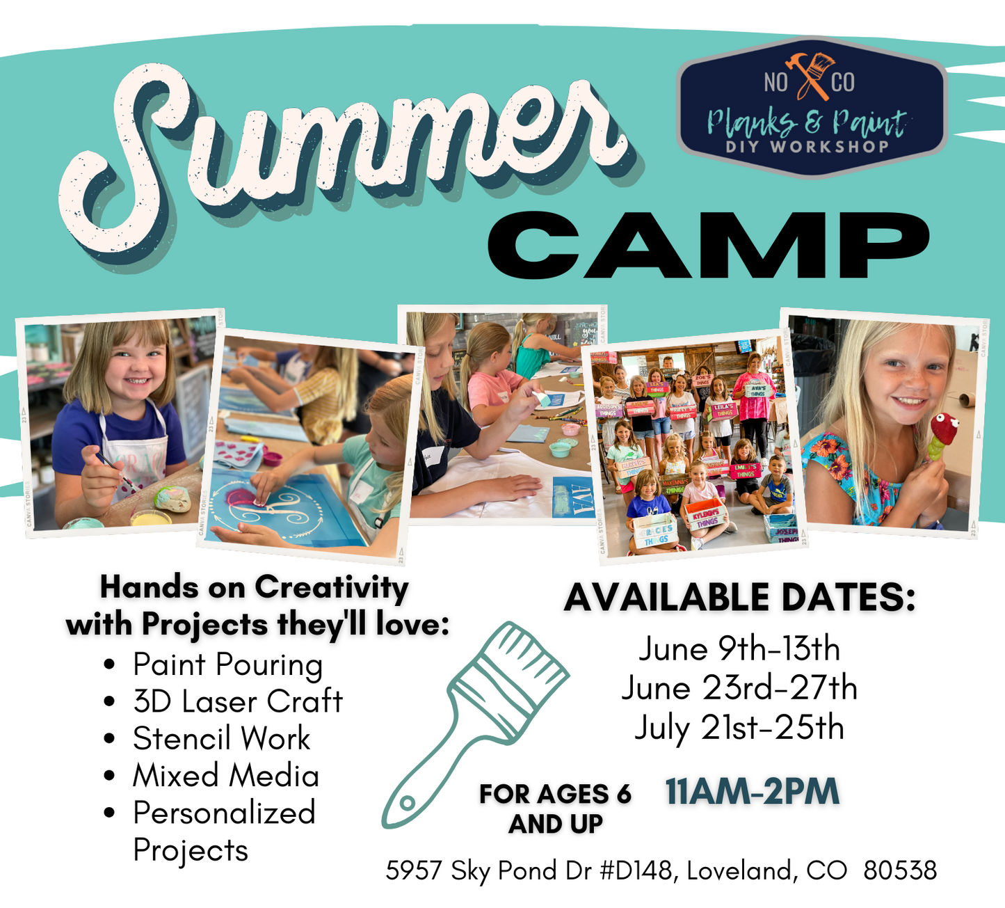 Kid's Create Summer Craft Camp 2025 - NOCO (Loveland)