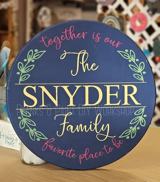 Together is Our Favorite Place Round Personalized