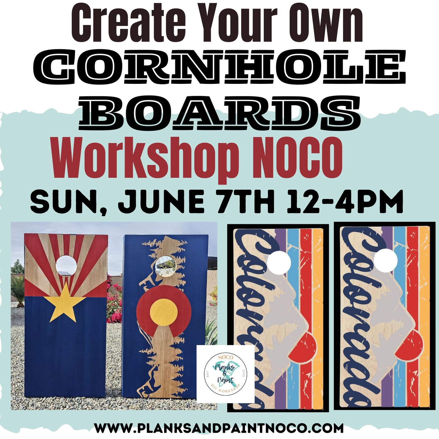 Create Your Own Cornhole Set 6/7/26 @12pm- Cornhole Boards