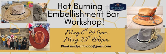 DIY Hat Bar Experience W/Burning & Painting +