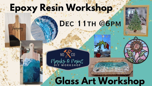 Epoxy + Workshop (sea glass, suncatchers, frames, boards)