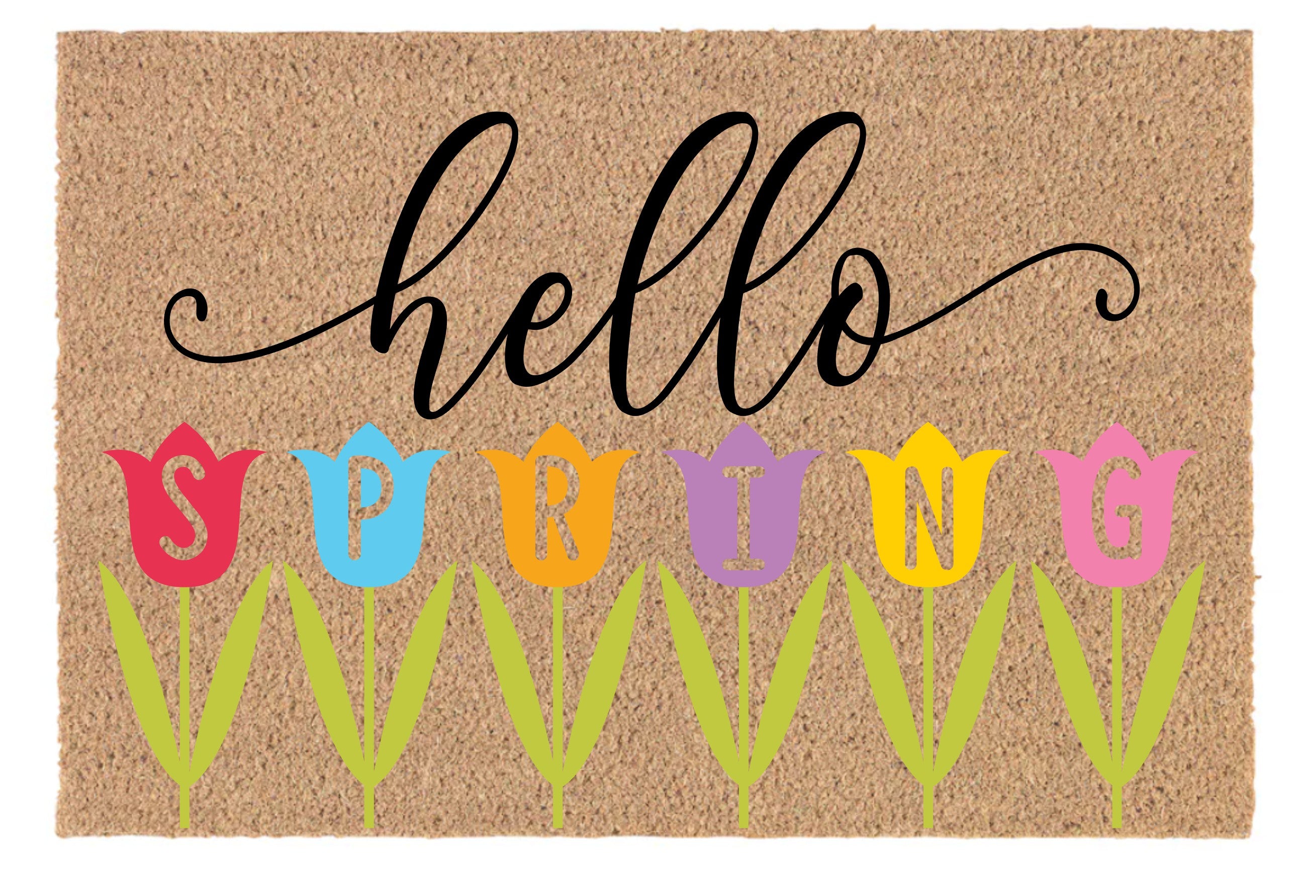 Hello Spring Door Mat – Planks and Paint NOCO
