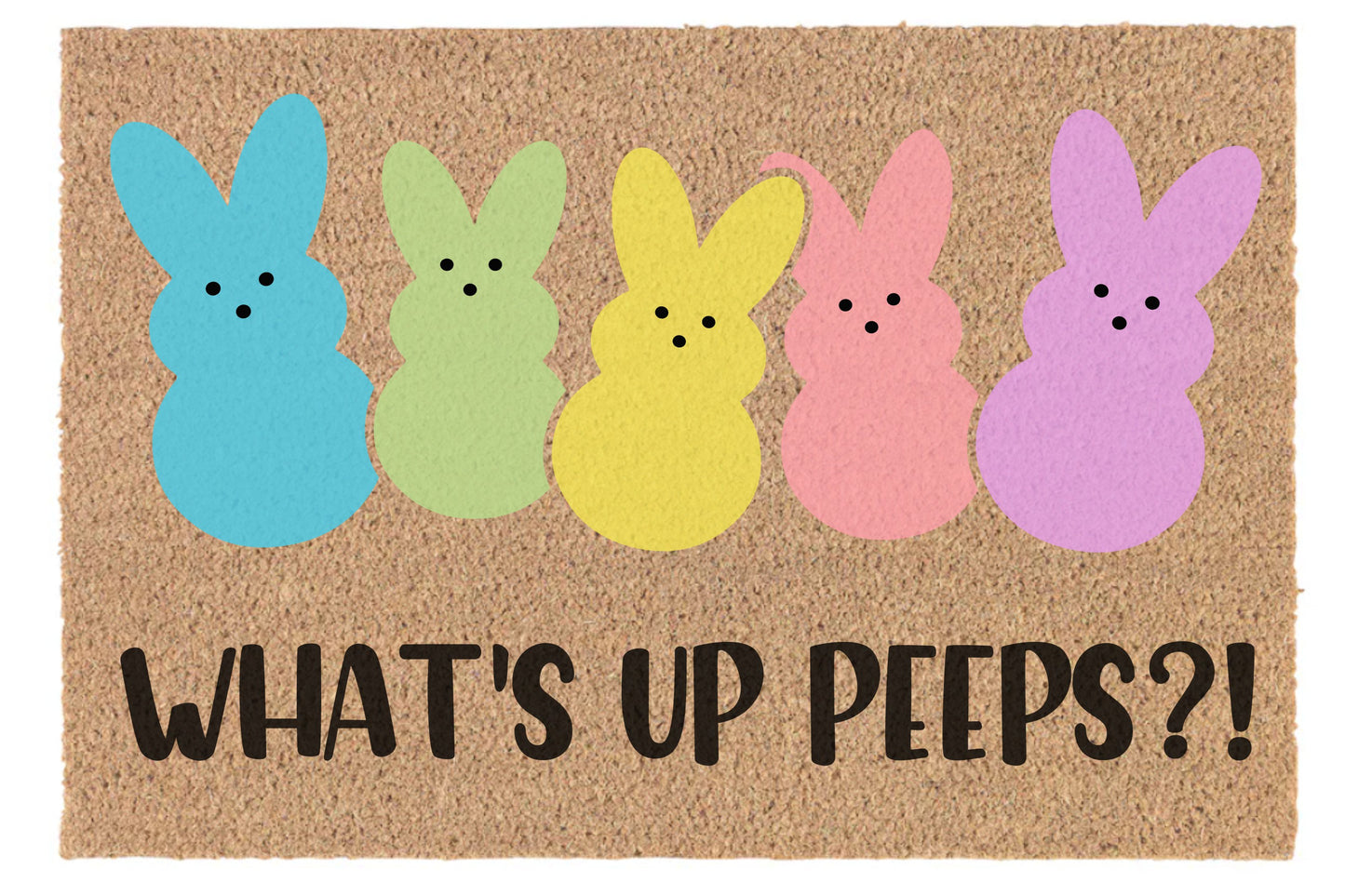 What's Up Peeps Door Mat