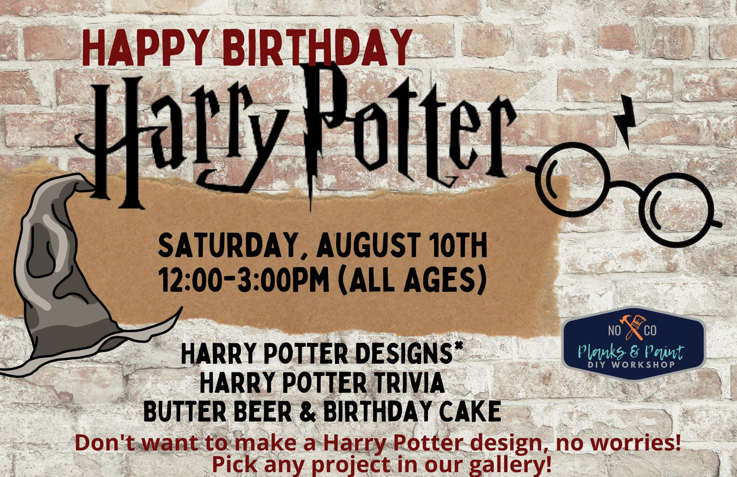 Harry Potter's Birthday Bash August 10th @12pm