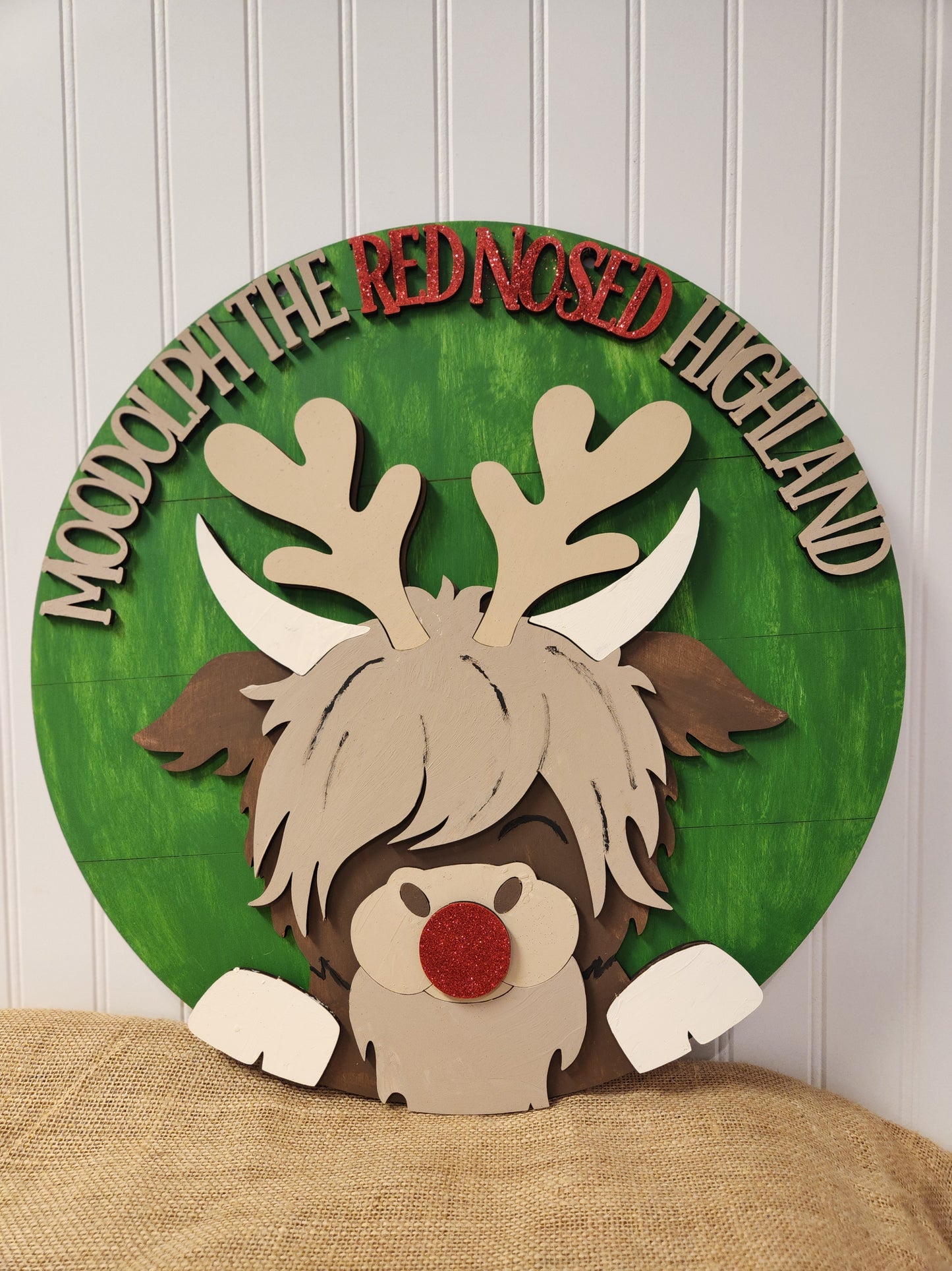 Moodolph the red nosed Highland 18"