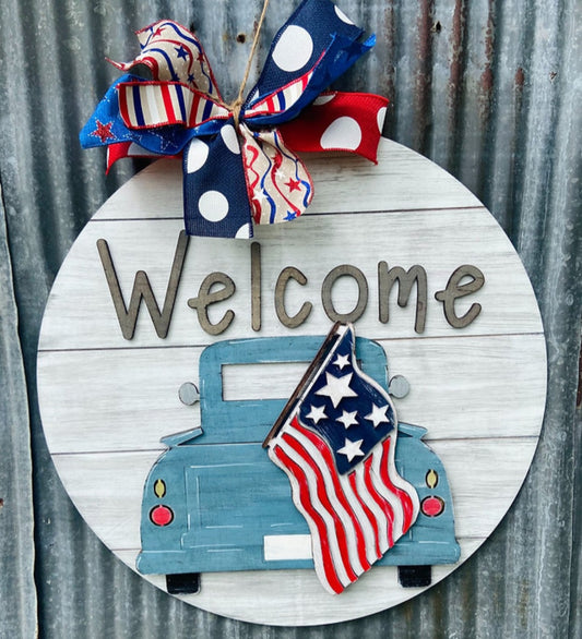Welcome Flag Truck 18" 3D