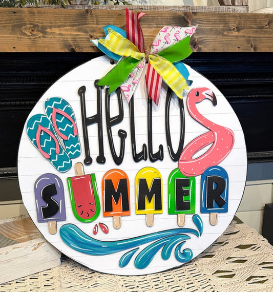 Hello Summer 3D popsicles 22"