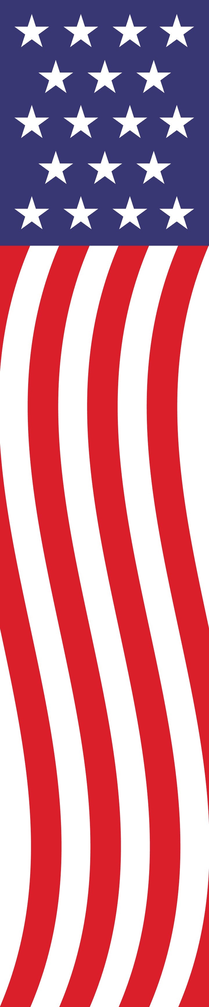 Wavy American flag Porch Leaner