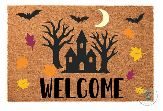 Spooky House Welcome Door Mat