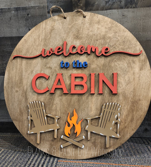 Welcome to the Cabin (18") 3D Door Hanger
