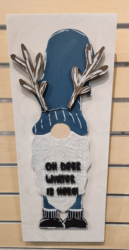 Oh Deer Winter is here Gnome 3D Door Hanger