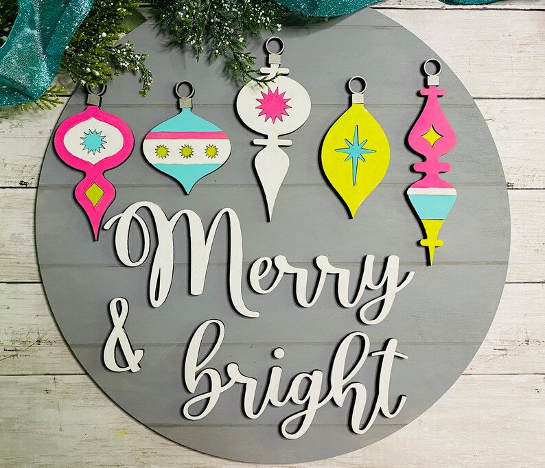 Merry & Bright 20in Door Hanger