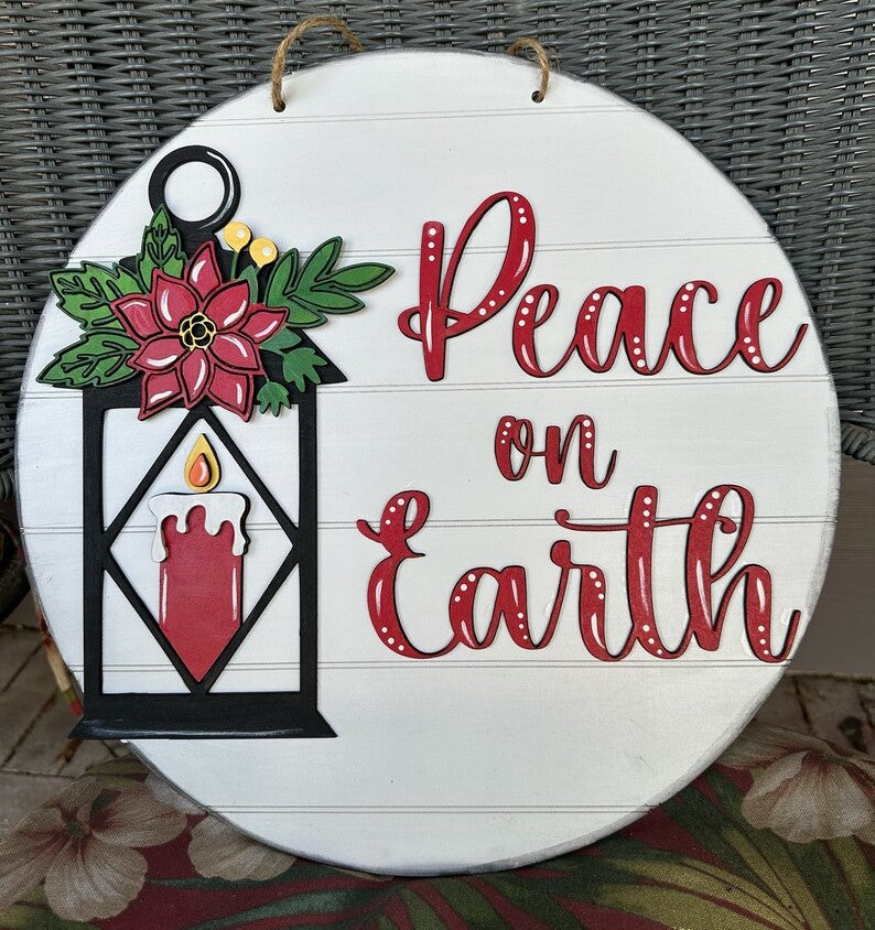 Peace on Earth 20in Door Hanger
