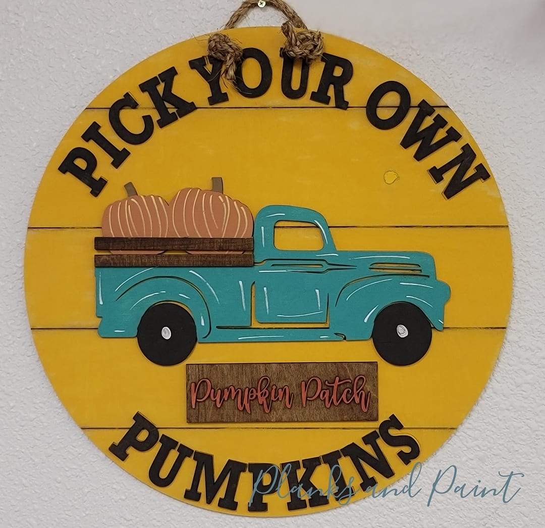 Pick Your Own Pumpkin 3D Door Hanger