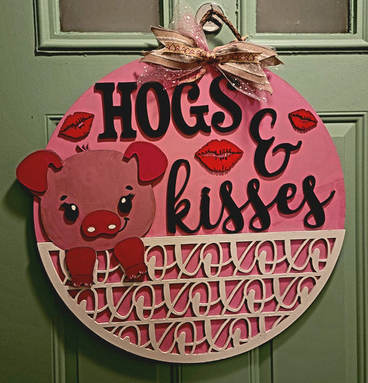 Hogs and Kisses 3D Door Hanger