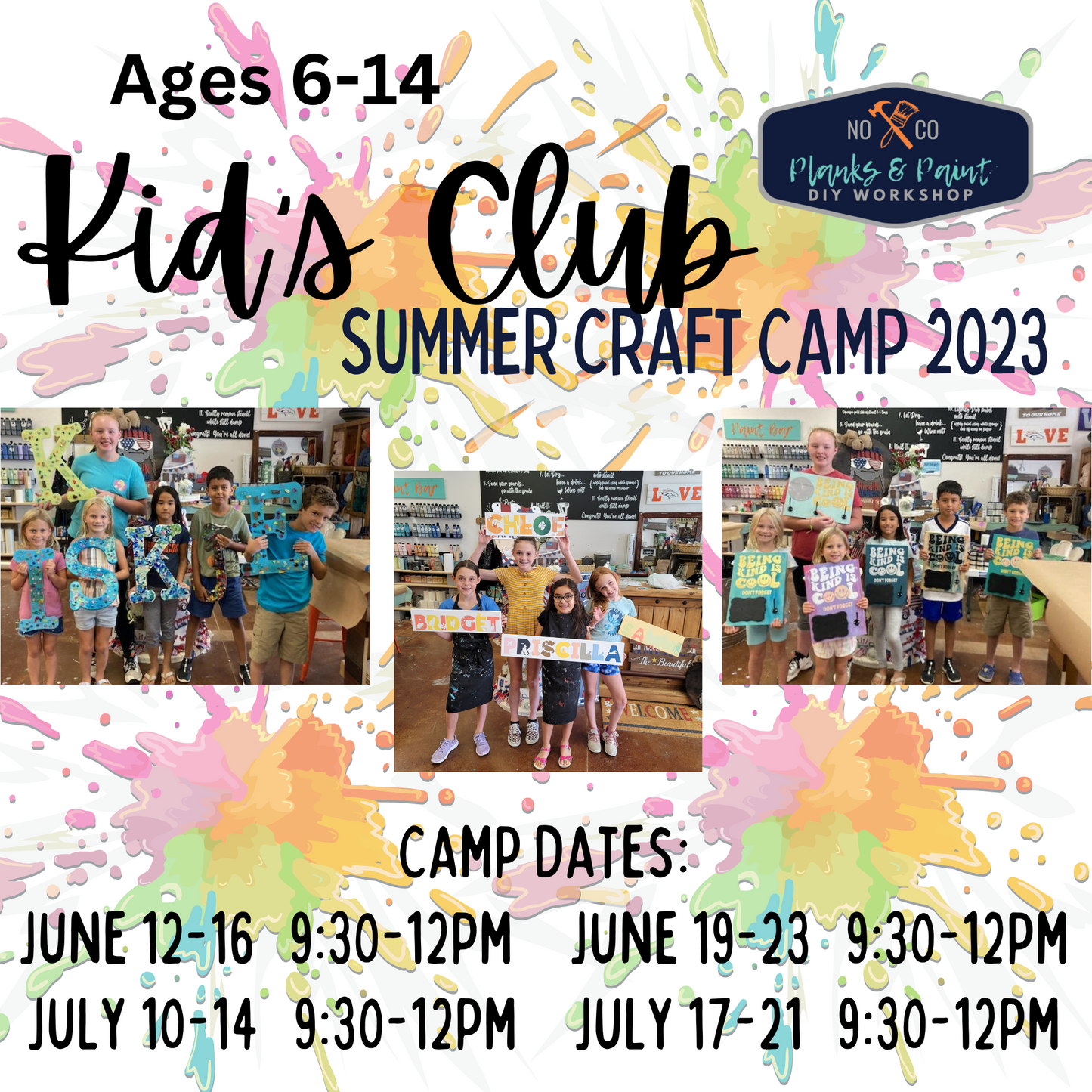 Kid's Club Summer Crafts Camp 2023